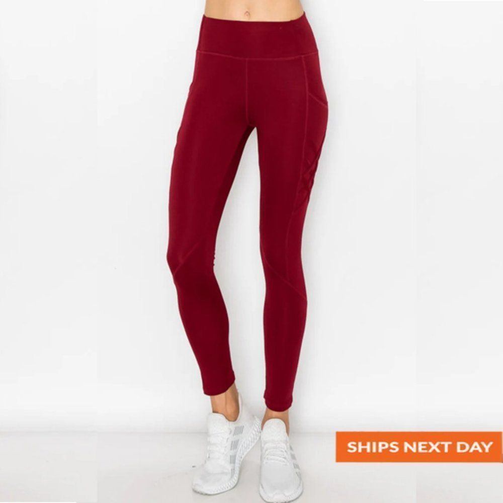 Crisscross Detail Pocket Legging - Pocket Leggings - Leggings - Tights
